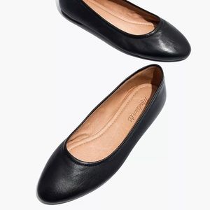 Madewell Reid Ballet Flat in Black Leather